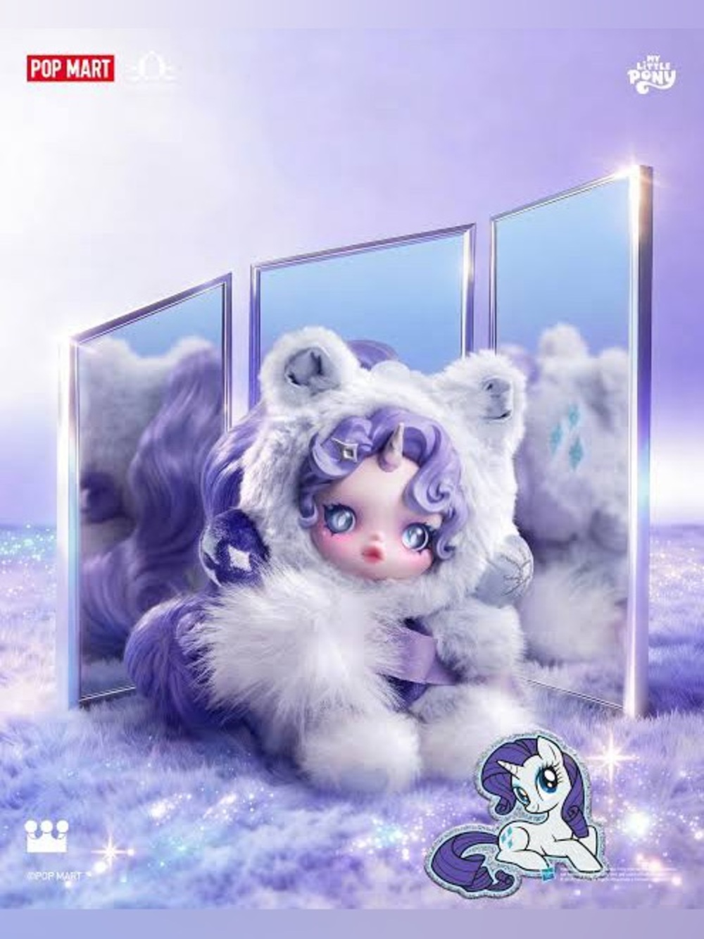 POP MART My Little Pony Rarity Skullpanda Collectible